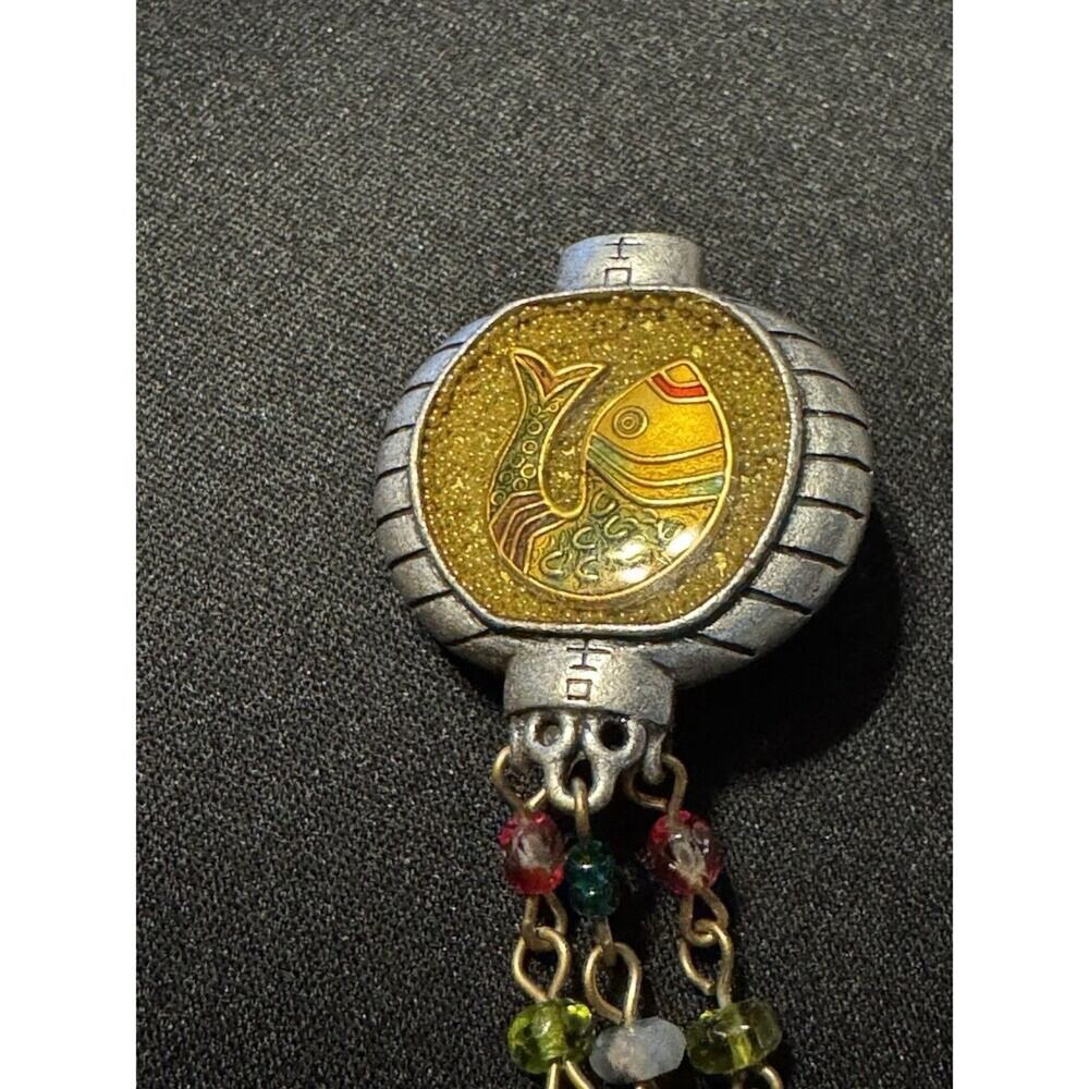 Chico's Koi Fish Rhinestone Signed Brooch - Picture 2 of 6